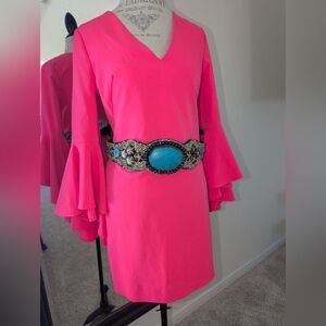 Milly Vibrant Pink Long Sleeve Dress
